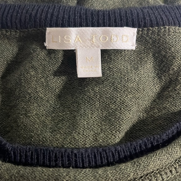 NEW Lisa Todd Cotton/Cashmere Knit Long Sleeve Zipper Hem Sweater Green Size M - Picture 5 of 8